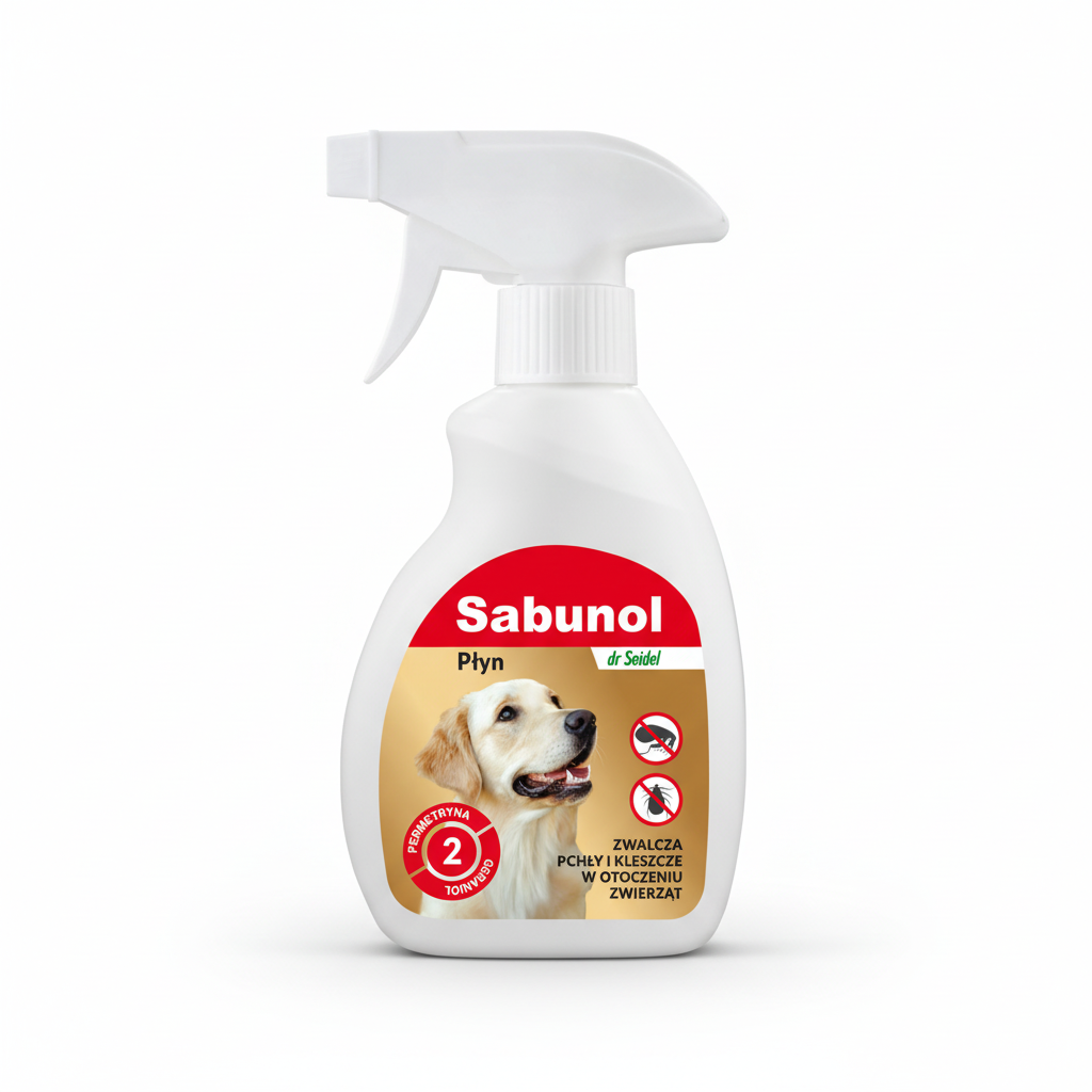 Sabunol flea and tick spray 250ml white background product photo