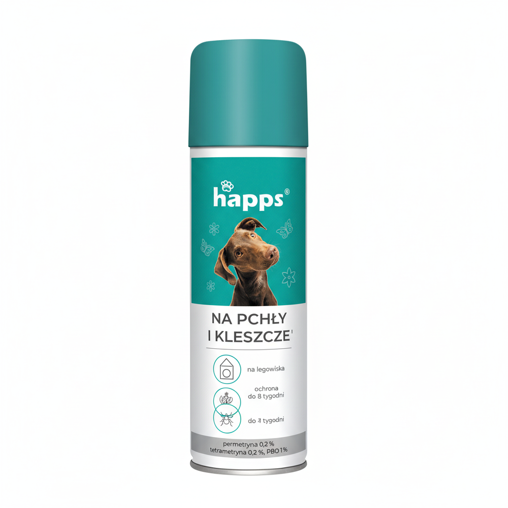 Happs flea and tick spray 250ml white background product photo