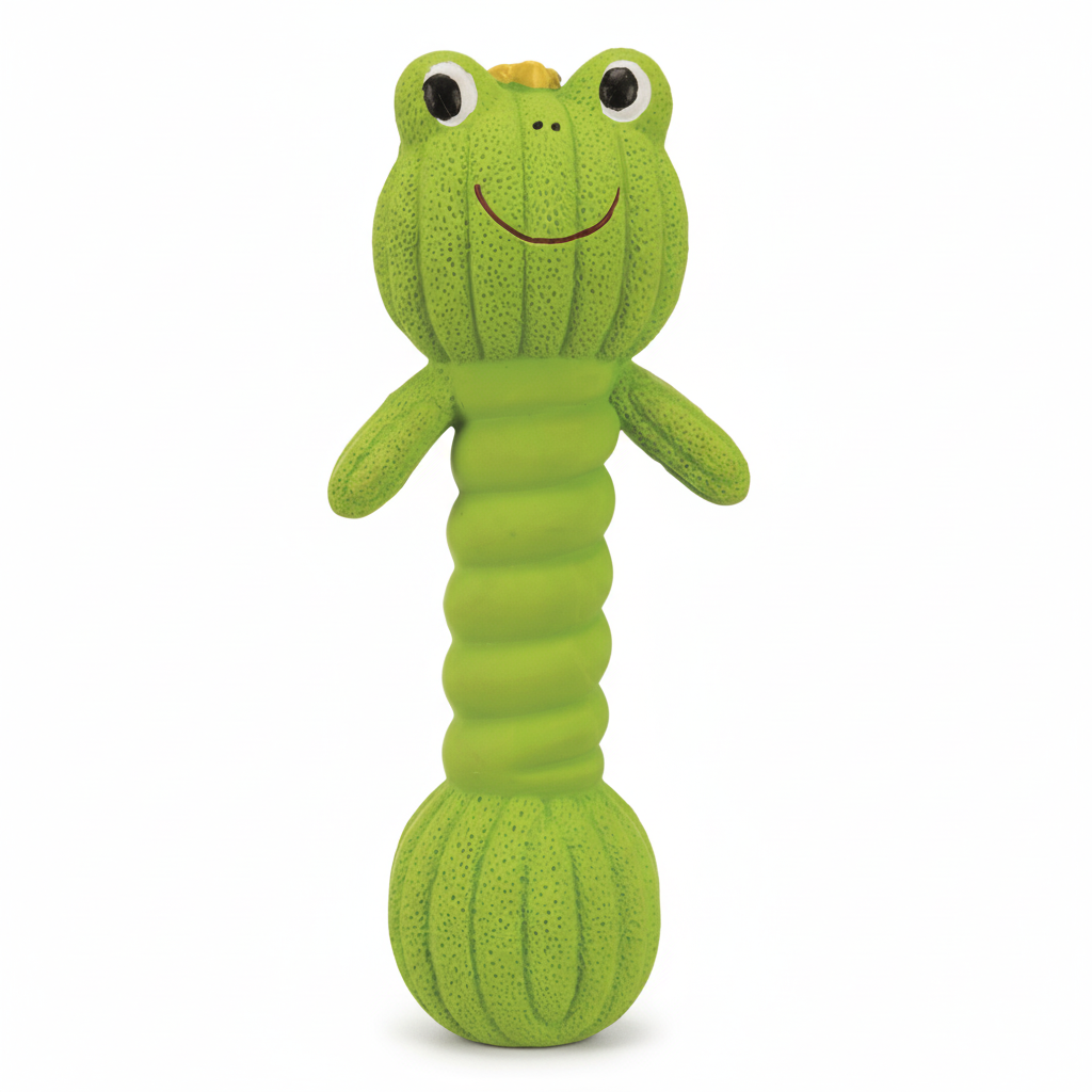 Green latex frog toy for dogs