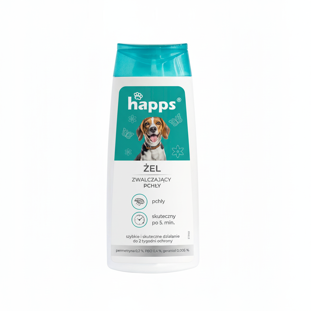 Happs flea treatment gel 150ml white background product photo
