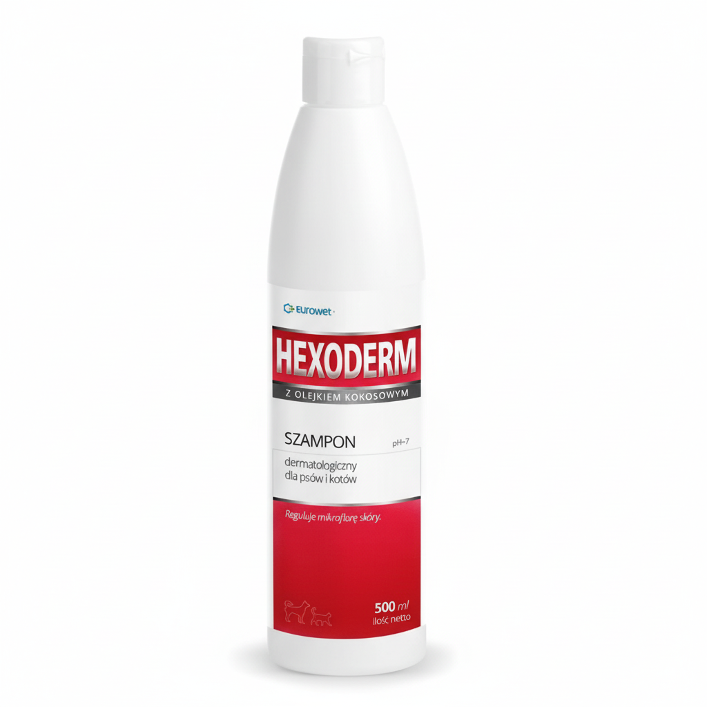Hexoderm shampoo 500ml white background product photo