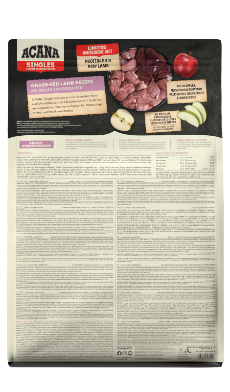 Acana Singles Grass-Fed Lamb Pełnoporcjowa karma bezzbożowa для psów monobiałkowa Jagnięcina 2kg