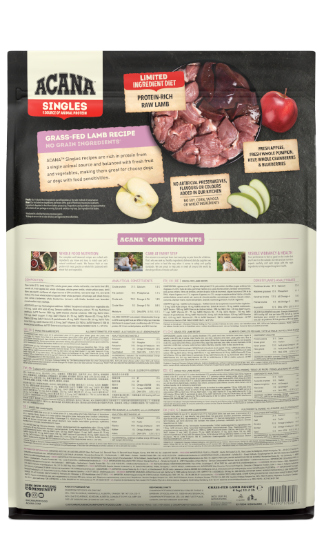 Acana Singles Grass-Fed Lamb Pełnoporcjowa karma bezzbożowa dla psów monobiałkowa Jagnięcina 6kg