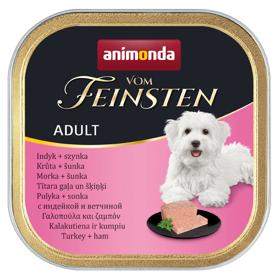 Animonda Dog Vom Feinsten Adult Pełnoporcjowa karma mokra Indyk Z Szynką 150g