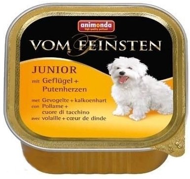 Animonda Dog Vom Feinsten Junior Pełnoporcjowa karma dla rosnących psów Drób I Serca Indyka 150g
