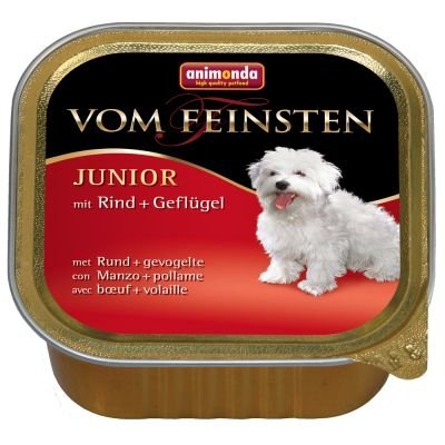 Animonda Dog Vom Feinsten Junior Pełnoporcjowa karma dla rosnących psów Wołowina Z Drobiem 150g
