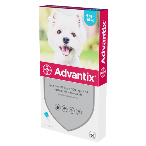 Bayer Advantix Krople Na Kleszcze I Pchły 4x1ml
