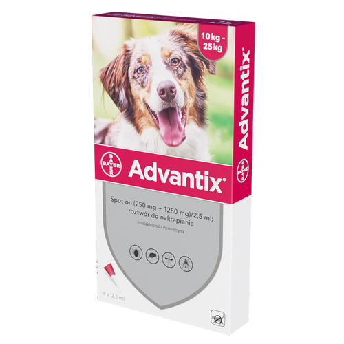 Bayer Advantix Krople Na Kleszcze I Pchły 4x2,5ml