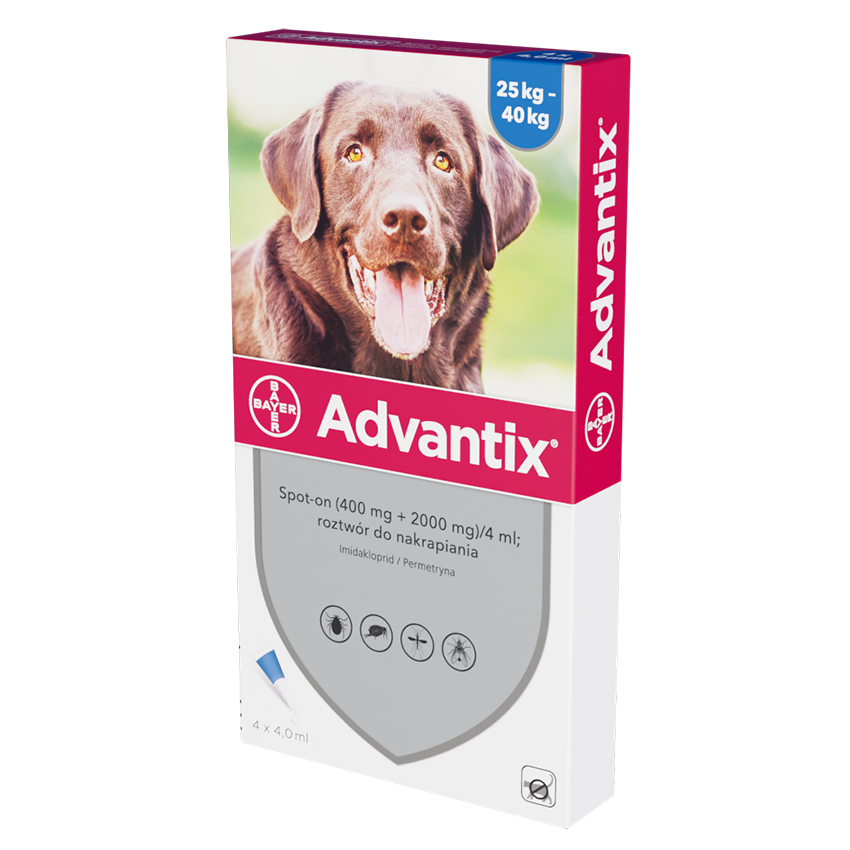 Bayer Advantix Krople Na Kleszcze I Pchły 4x4ml