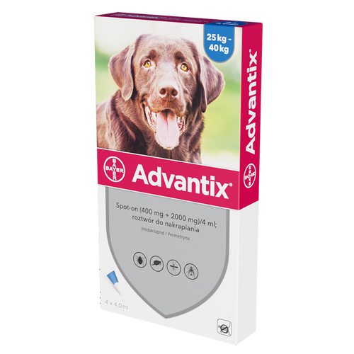 Bayer Advantix Krople Na Kleszcze I Pchły 4x4ml