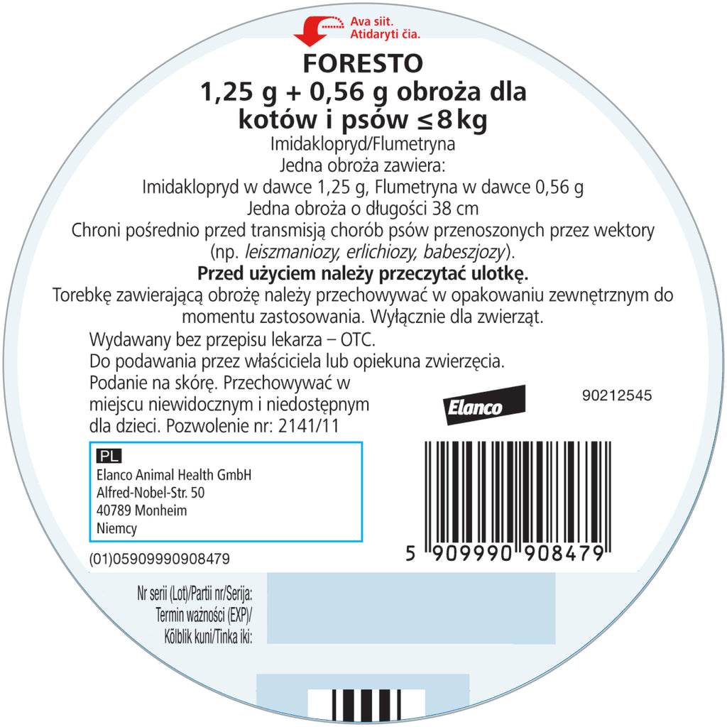Obroża dla małych psów Bayer Foresto 38cm