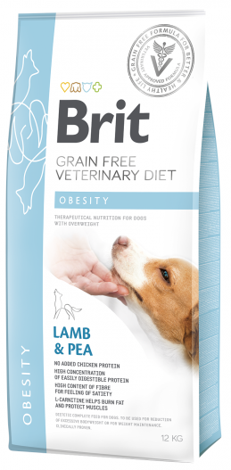 Brit Grain Free Veterinary Diet Dog Obesity Jagnięcina Z Groszkiem 12kg