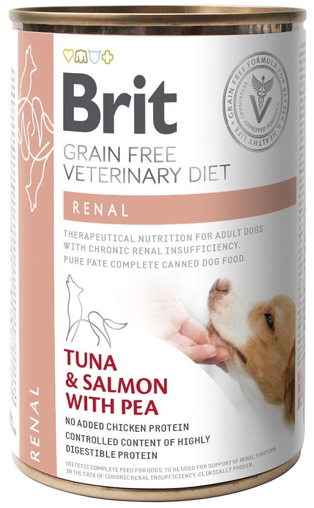 Brit Grain Free Veterinary Diet Dog Renal Tuńczyk, Łosoś I Groszek 400g