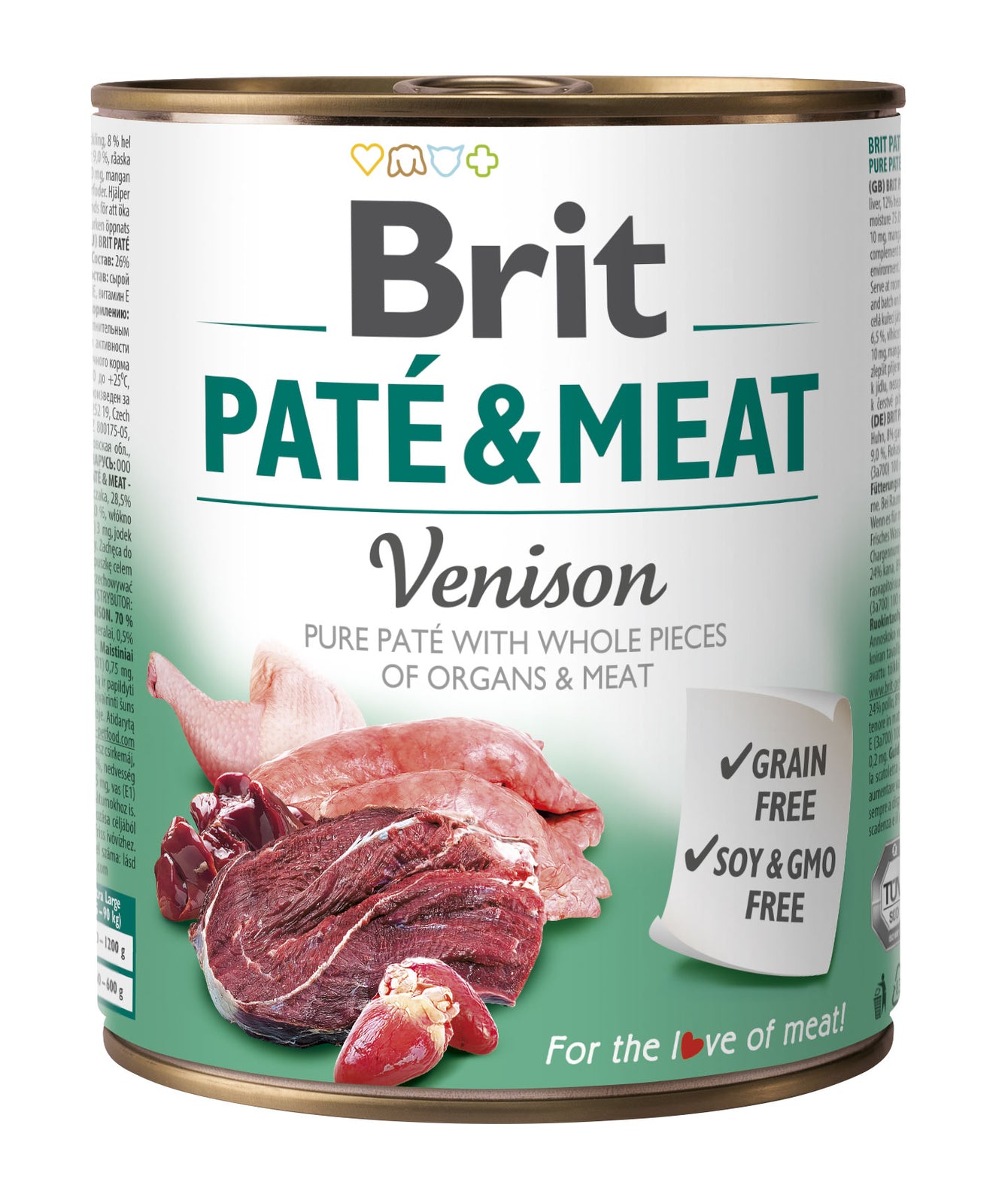 Brit Pate & Meat Adult Venison Karma mokra z dziczyzną dla psów dorosłych 800g