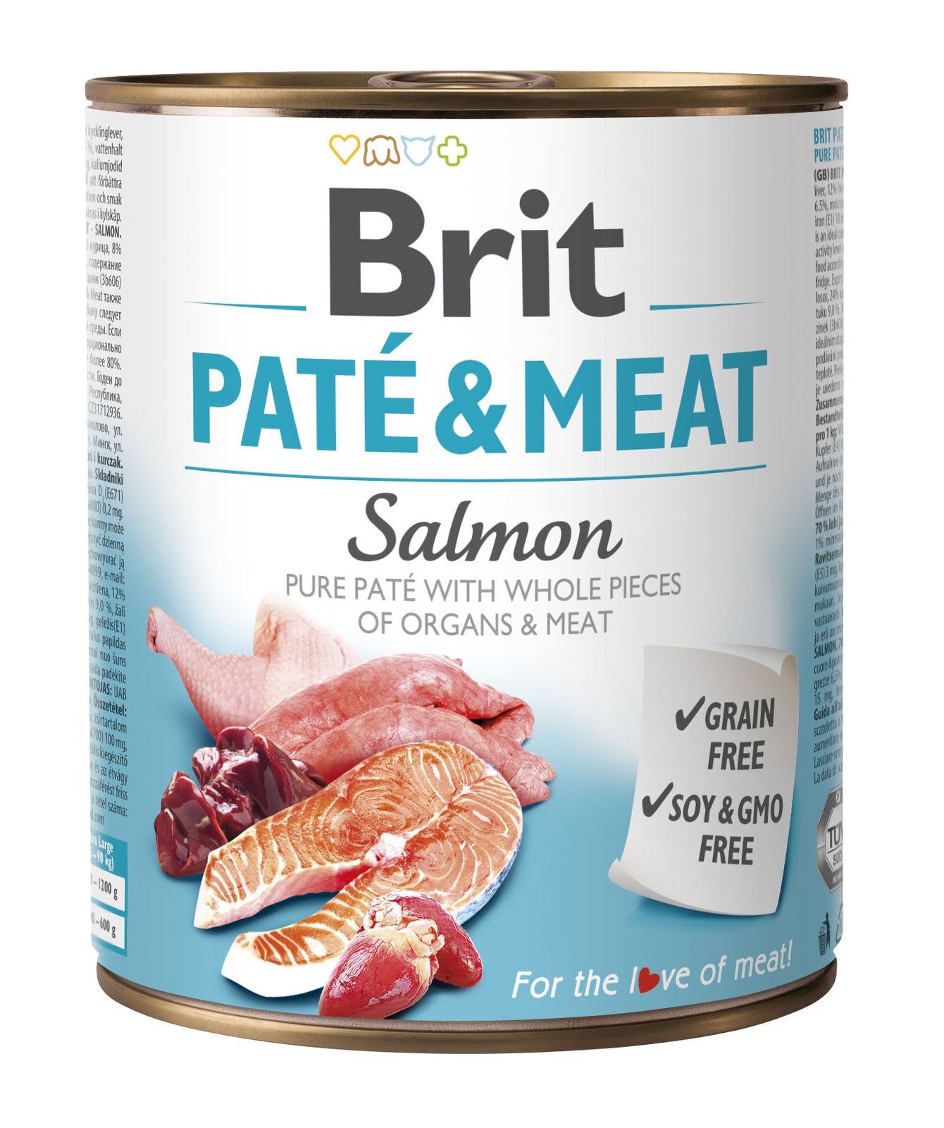 Brit Pate & Meat Salmon pełnoporcjowa karma dla dorosłych psów 800g