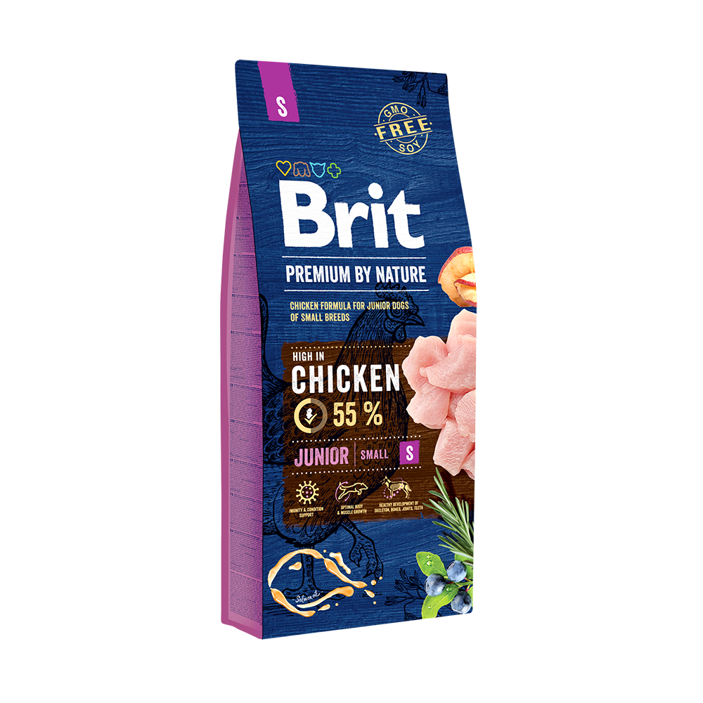 Brit Premium By Nature Junior S Z Kurczakiem 8kg