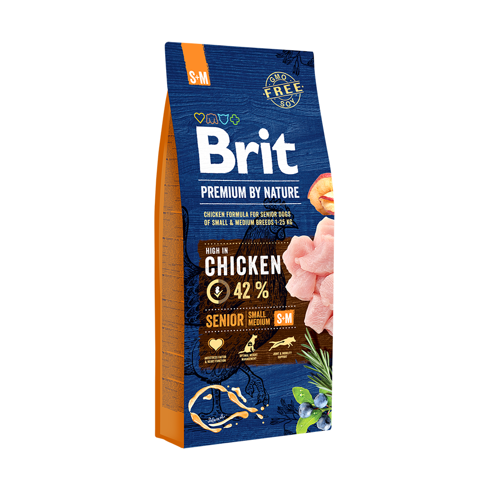 Brit Premium By Nature Senior S+M Z Kurczakiem 15kg