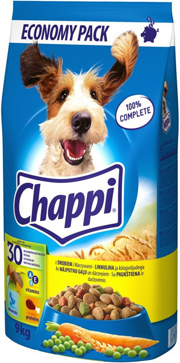 CHAPPI 9kg - Sucha Karma z Drobiem i Warzywami dla Psów