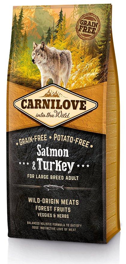 Carnilove Adult Large Breed Pełnoporcjowa karma bezzbożowa для psów dużych ras Łosoś z indykiem 12kg