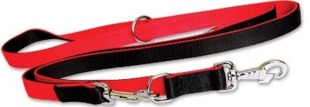 Dingo Extra Smycz Przepinana Z Podwójnej Taśmy Dla Psa Czerwono-Czarna 220cm
