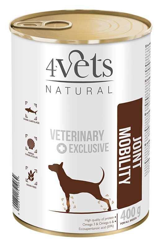Dolina Noteci 4Vets Dog Joint Mobility Specjalistyczna karma weterynaryjna dla psów ze schorzeniami stawów 400g (puszka)