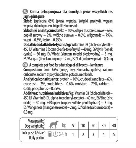 Dolina Noteci Premium Pure Jagnięcina 800g