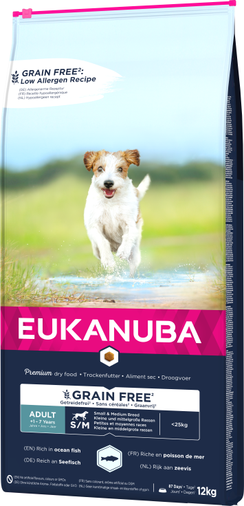 Eukanuba Adult Small&Medium Grain Free Łosoś 12kg