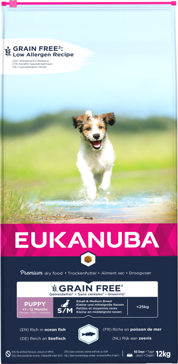 Eukanuba Puppy&Junior Small/Medium Grain Free Łosoś 12kg