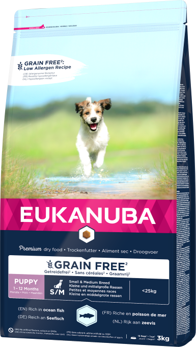 Eukanuba Puppy&Junior Small/Medium Grain Free Łosoś 3kg