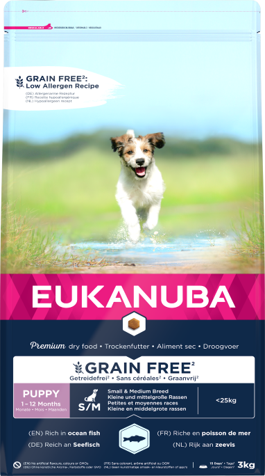 Eukanuba Puppy&Junior Small/Medium Grain Free Łosoś 3kg