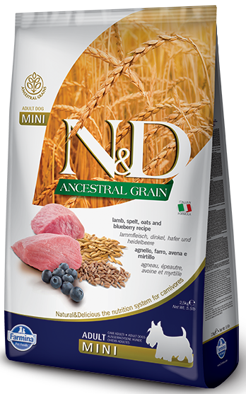 Farmina N&D Ancestral Grain Canine Adult Mini Lamb&Blueberry 7kg