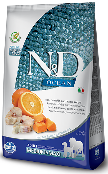 Farmina N&D Ocean Canine Adult Medium&Maxi Cod Pumpkin&Orange 12kg