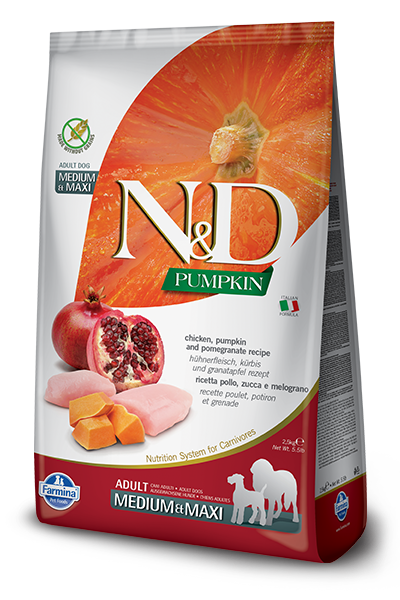 Farmina N&D Pumpkin Grain Free Canine Adult Medium&Maxi Chicken&Pomegranate 12kg