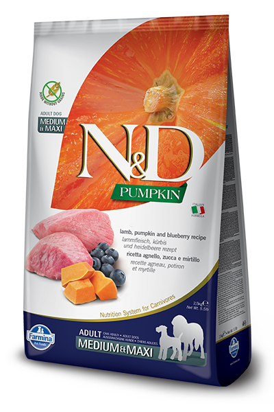 Farmina N&D Pumpkin Grain Free Canine Adult Medium&Maxi Lamb&Blueberry 12kg