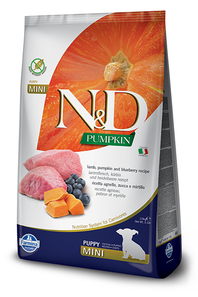 Farmina N&D Pumpkin Grain Free Canine Puppy Mini Lamb&Blueberry 2,5kg