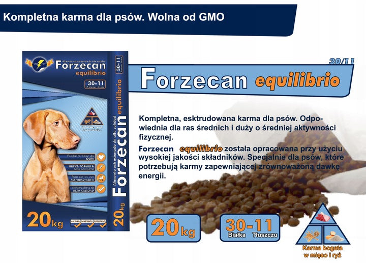 Forzecan Equilibrio karma dla dorosłych psów 45% mięsa (Bez GMO) 20kg