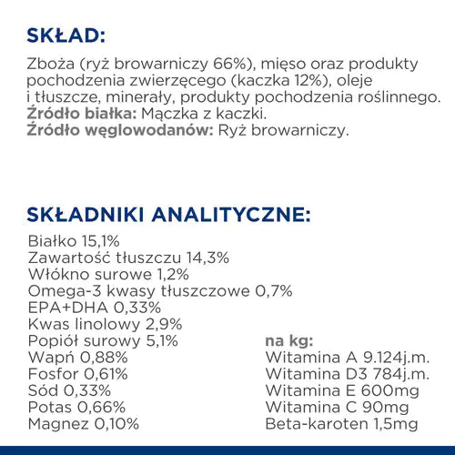 Hill's PD Prescription Diet Canine d/d Kaczka I Ryż 12kg