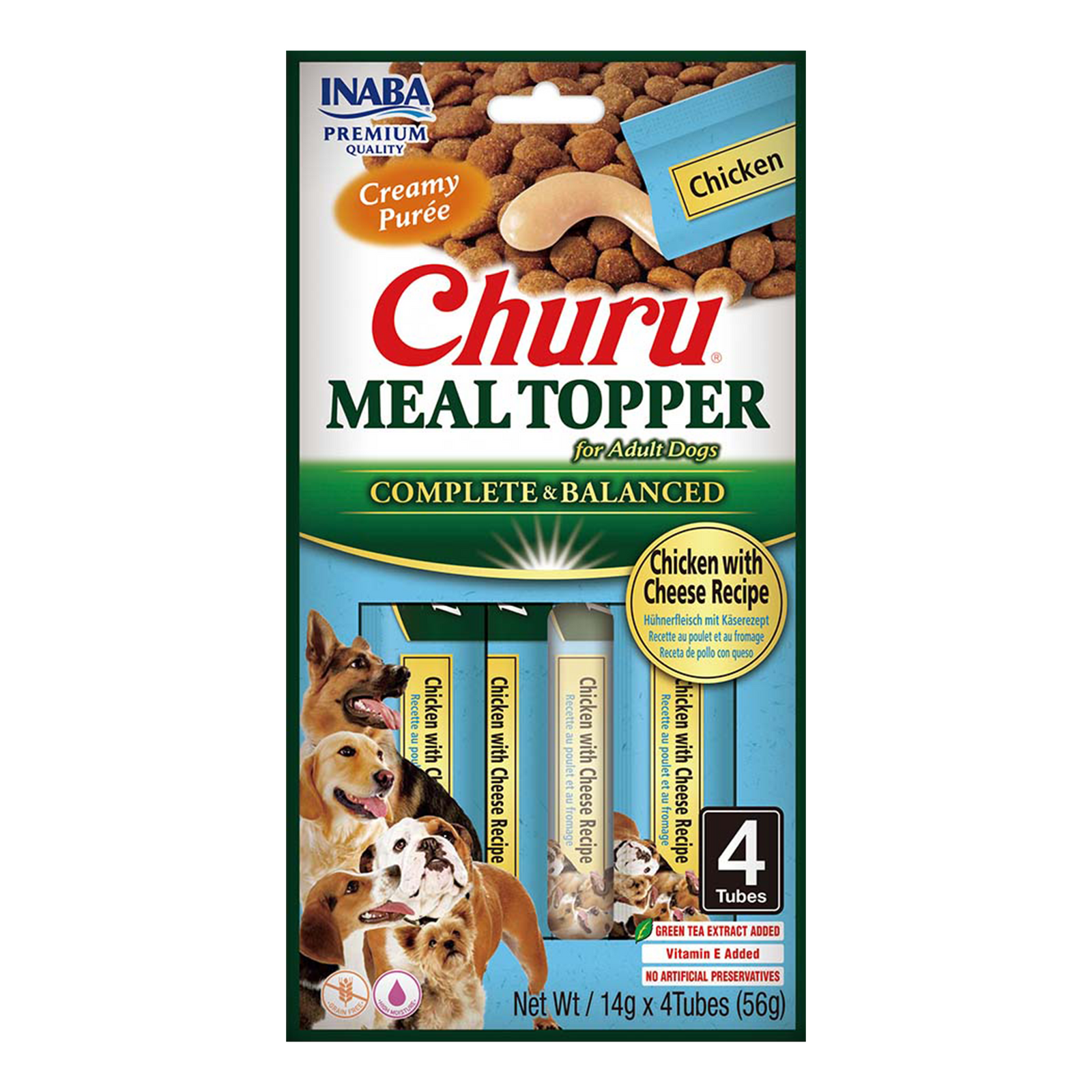 INABA Dog Meal Topper Chicken With Cheese Recipe 4x14g (56g)