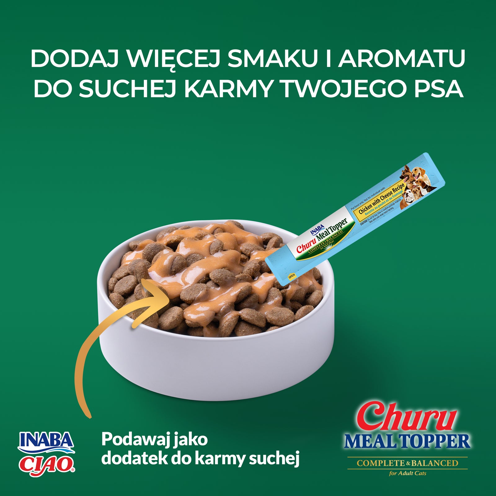 INABA Dog Meal Topper Chicken With Cheese Recipe 4x14g (56g)