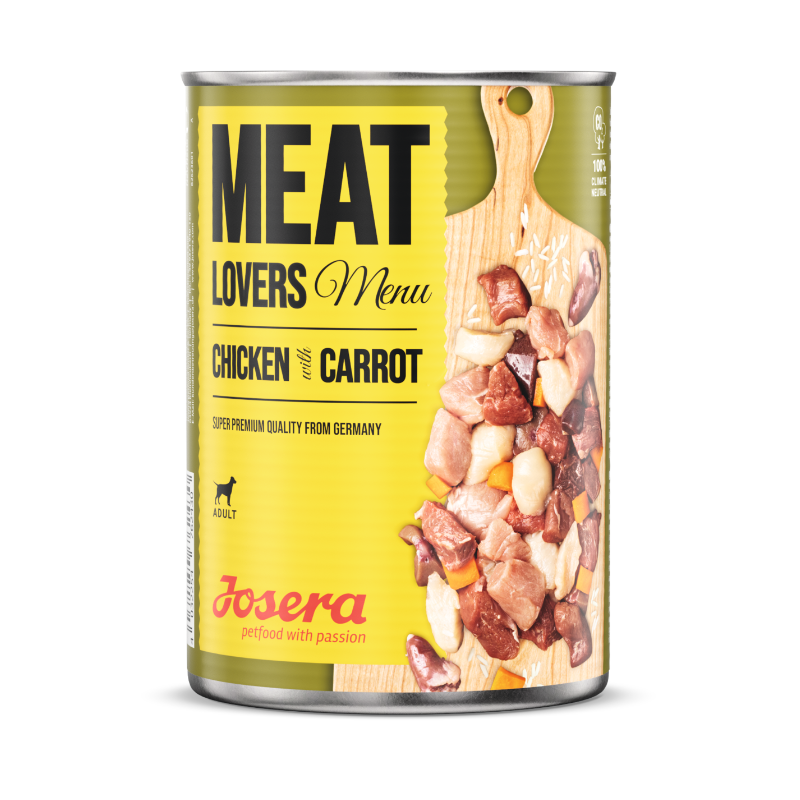 Josera Meat Lovers Menu Pełnoporcjowa karma bezzbożowa для psów Kurczak z marchewką 400g (puszka)
