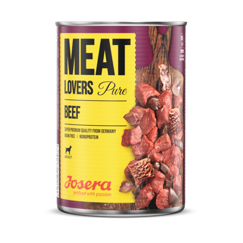Josera Meat Lovers Pure Pełnoporcjowa karma bezzbożowa dla psów Wołowina 400g (puszka)