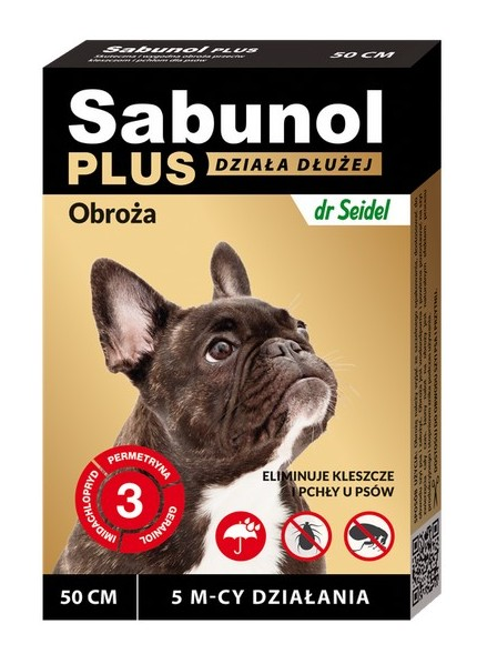 Laboratorium DermaPharm Sabunol Plus Obroża Przeciw Pchłom I Kleszczom Dla Psa 50cm