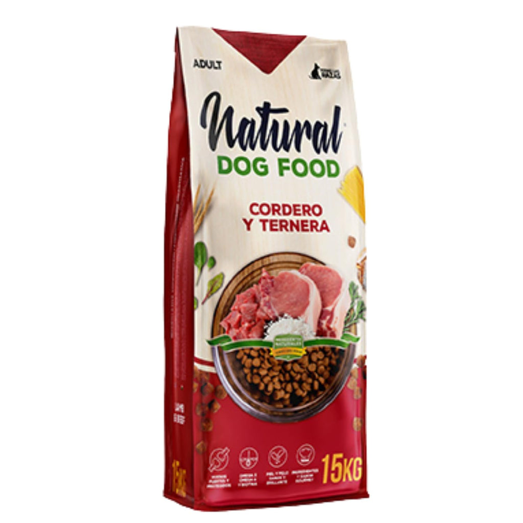 Natural Dog Food karma bezzbożowa dla psów Jagnięcina z cielęciną 15kg (62% mięsa, bez kurczaka)