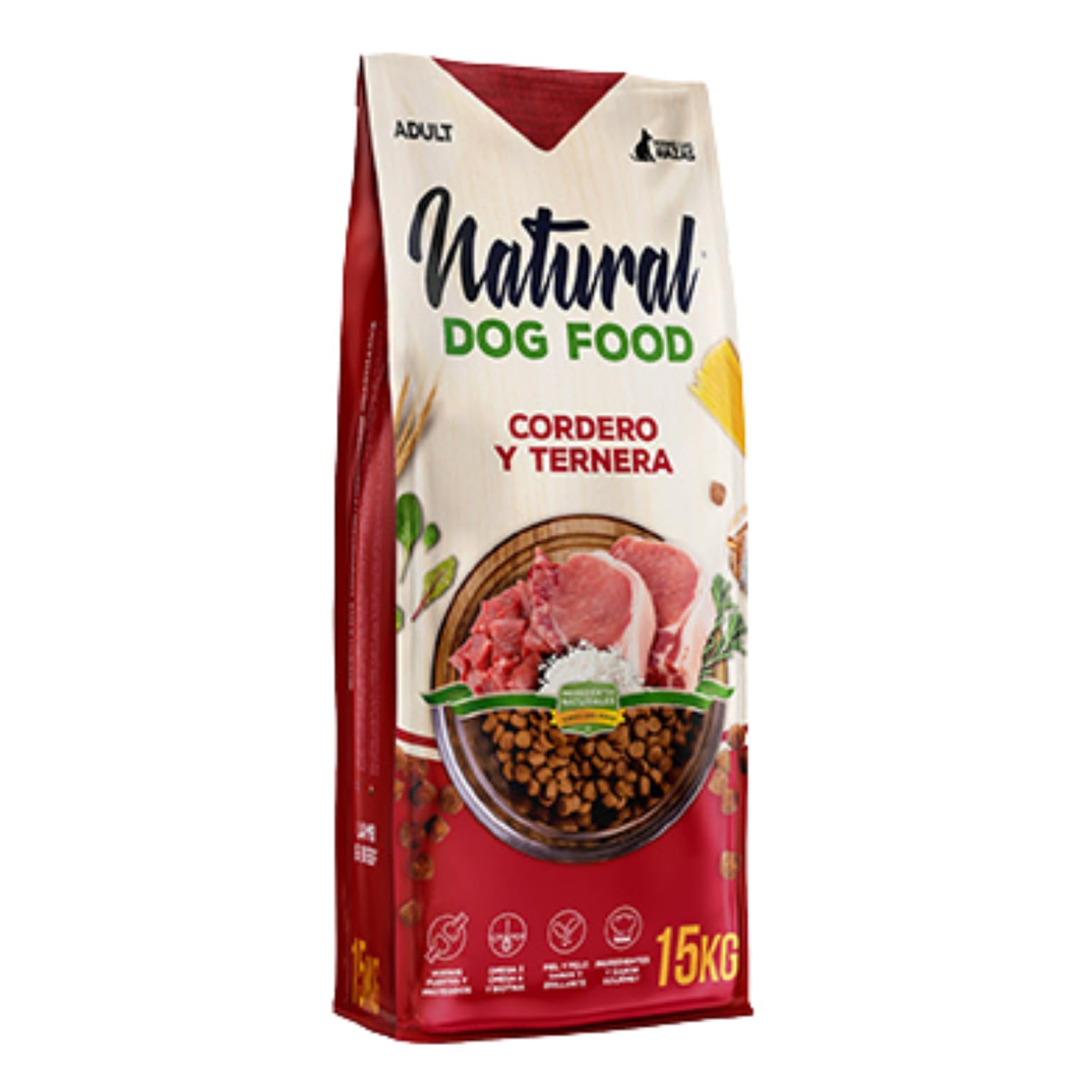 Natural Dog Food karma bezzbożowa dla psów Jagnięcina z cielęciną 15kg (62% mięsa, bez kurczaka)