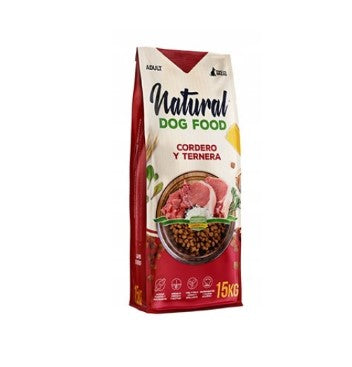 Natural Dog Food karma bezzbożowa dla psów Jagnięcina z cielęciną 15kg (62% mięsa, bez kurczaka)