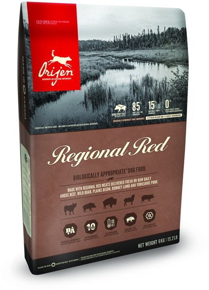 Orijen Regional Red Dog Pełnoporcjowa karma bezzbożowa dla dorosłych psów Wołowina z dziczyzną i rybą 6kg