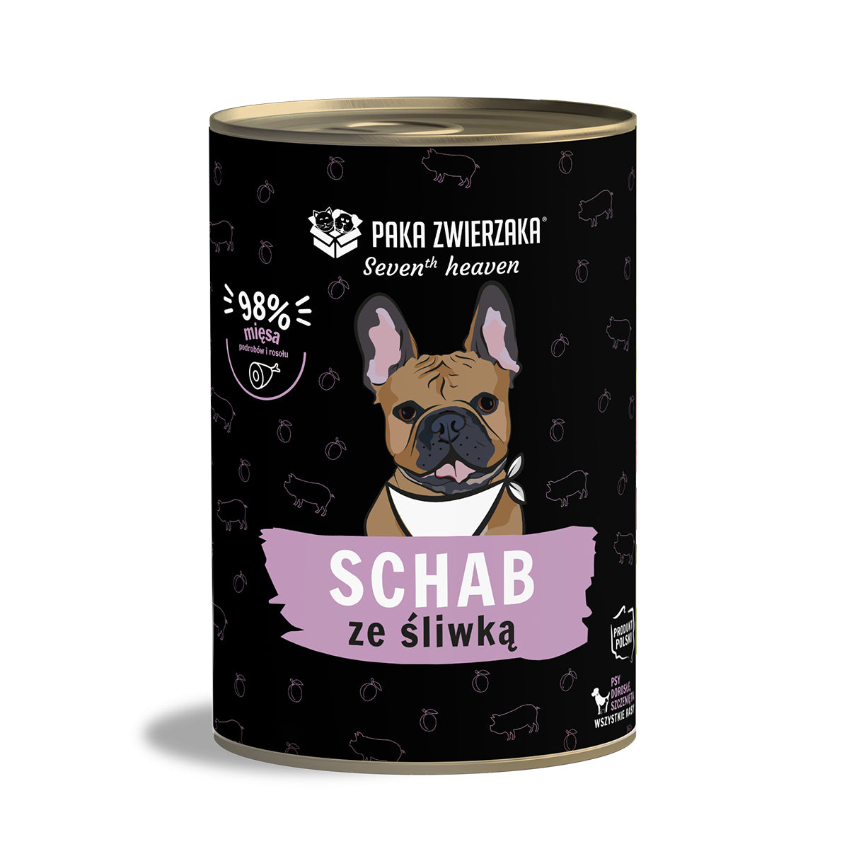 Paka Zwierzaka Seventh Heaven Pełnoporcjowa mokra karma dla psów Schab ze śliwką 400g