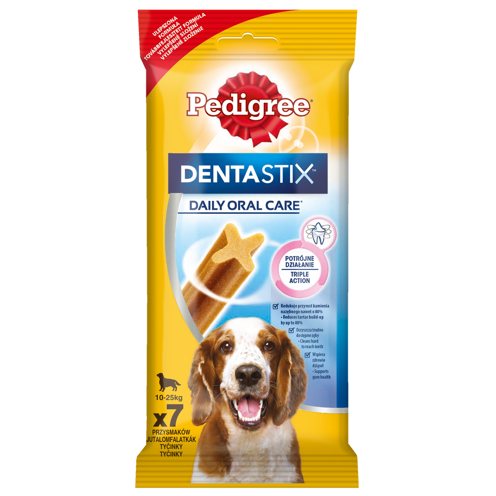 Pedigree DentaStix Przysmak Dentystyczny Dla Psów Od 4 Miesiąca I Wadze 10-25kg 180g