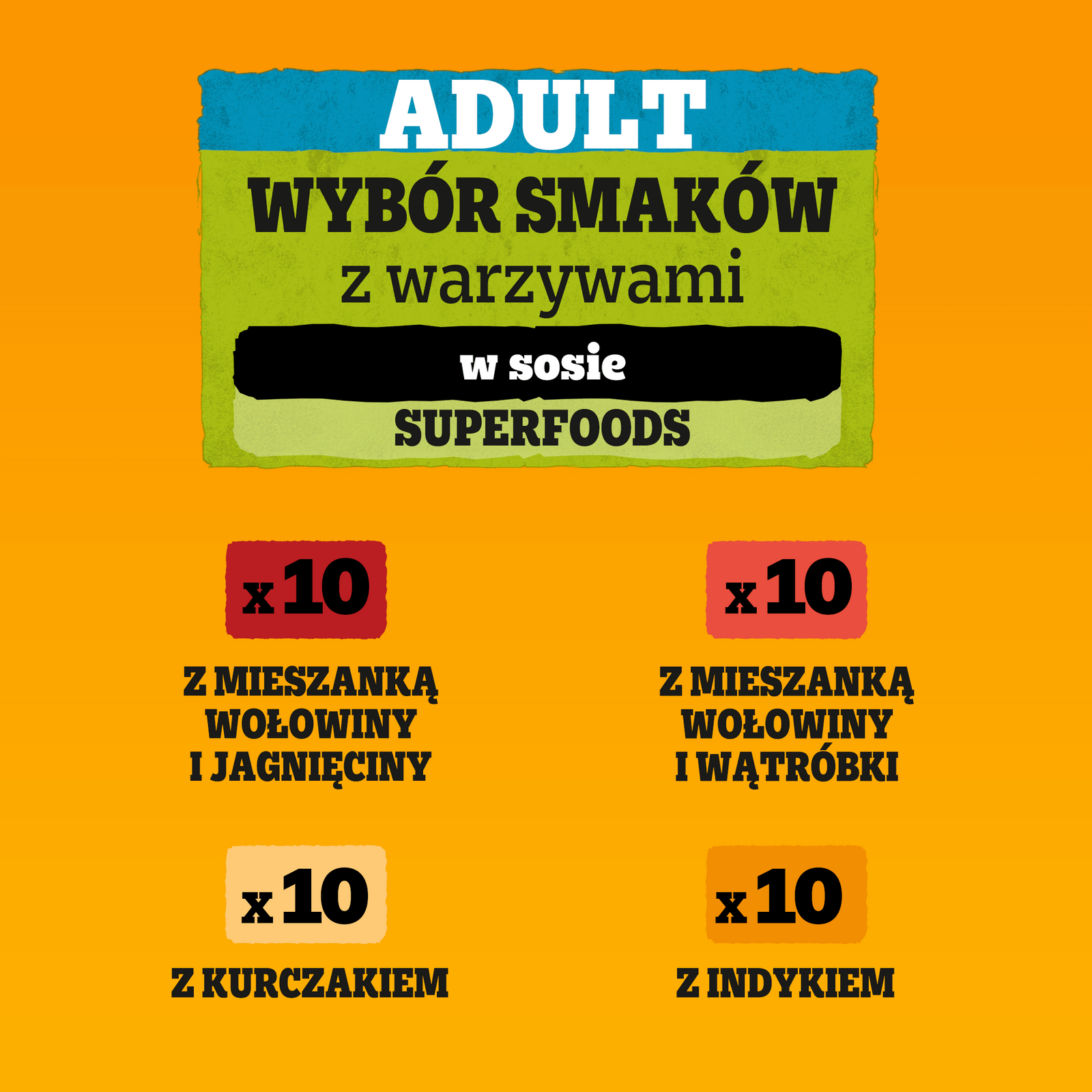 Pedigree Mokra Karma Dla Dorosłych Psów Saszetka Mix Smaków (Z Kurczakiem I Warzywami, Z Wołowiną I Warzywami, Z Indykiem I Marchewką, Z Wołowiną I Jagnięciną) 40x100g