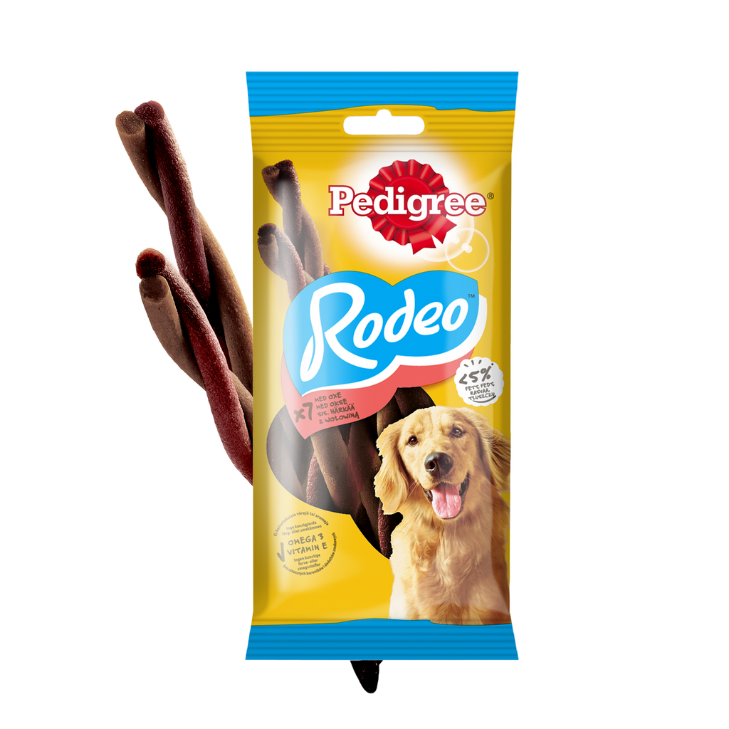 Pedigree Rodeo Przysmak Dla Psów Powyżej 4 Miesiąca Życia Z Wołowiną 122g